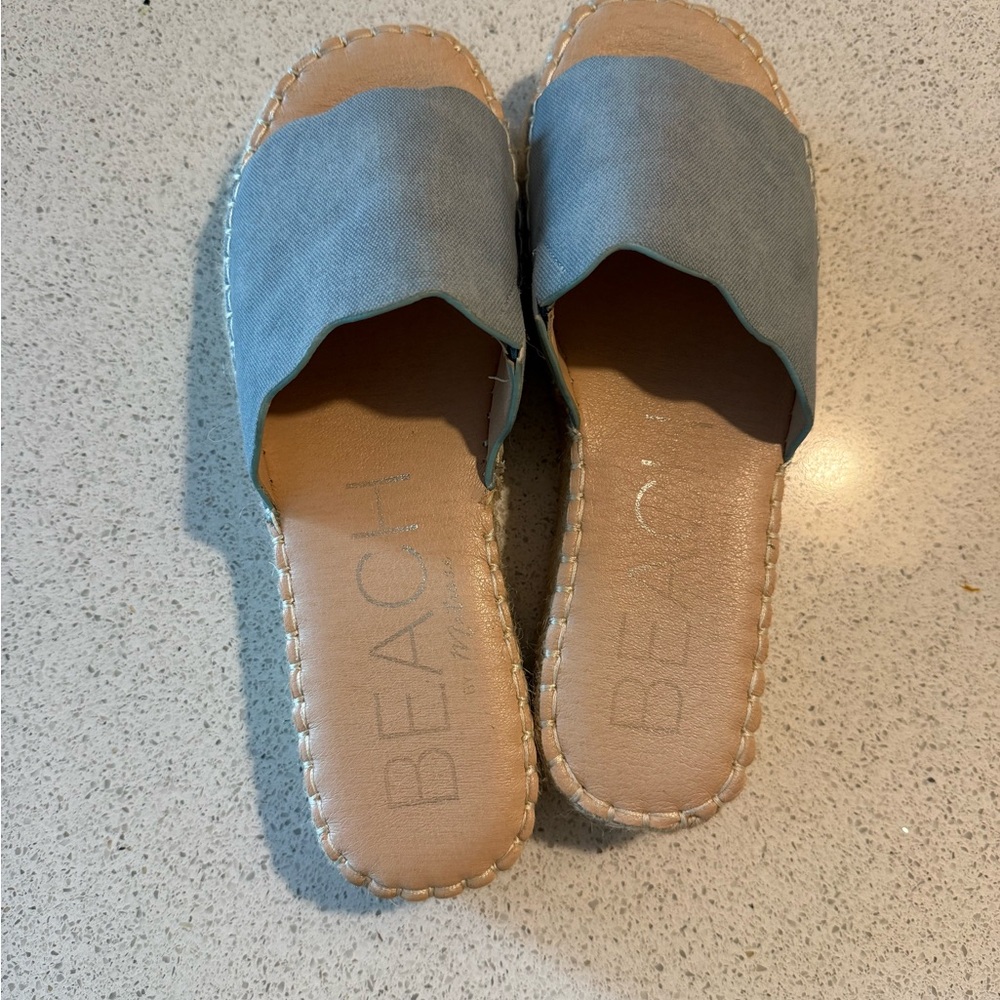 Beach Blue Slip-On Women’s Espadrille Slide Sandals
